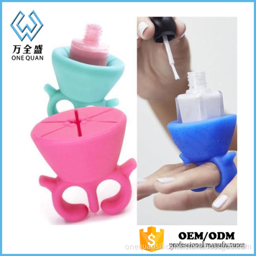 Wholesale new silicone wearable nail polish holder , nail polish bottle holder